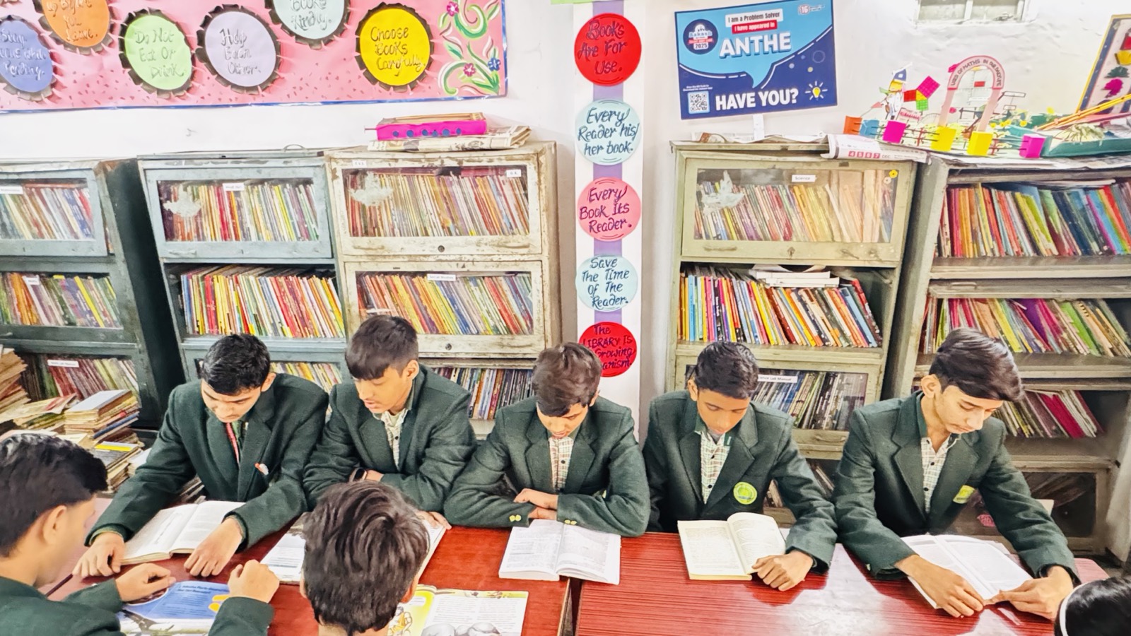 Students reading in the library — Jyoti Model Sr. Secondary School