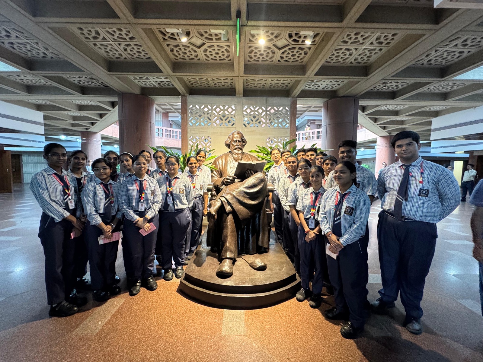 Senior students visiting the Parliament of India complex