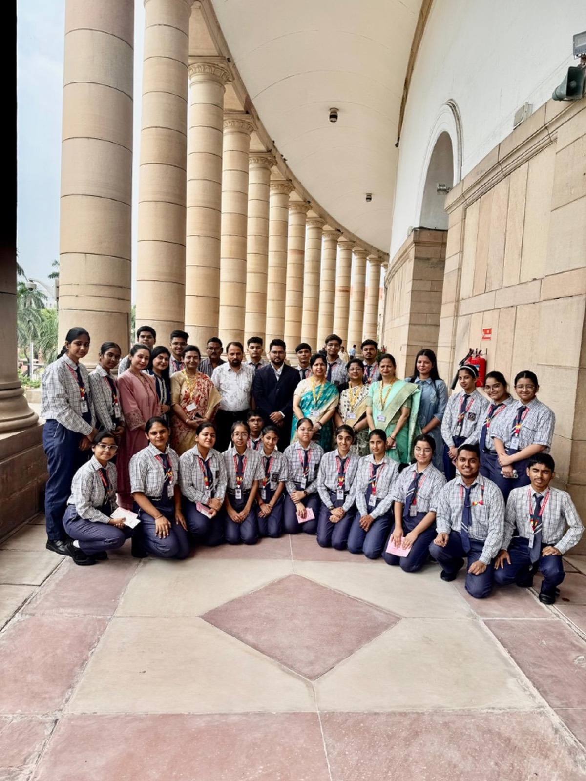 Students of Jyoti Model Sr. Secondary School on their visit to the Parliament of India